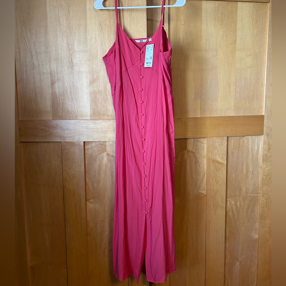 Uniqlo Raspberry Pink Button-Front Slip Dress - Picture 5 of 5
